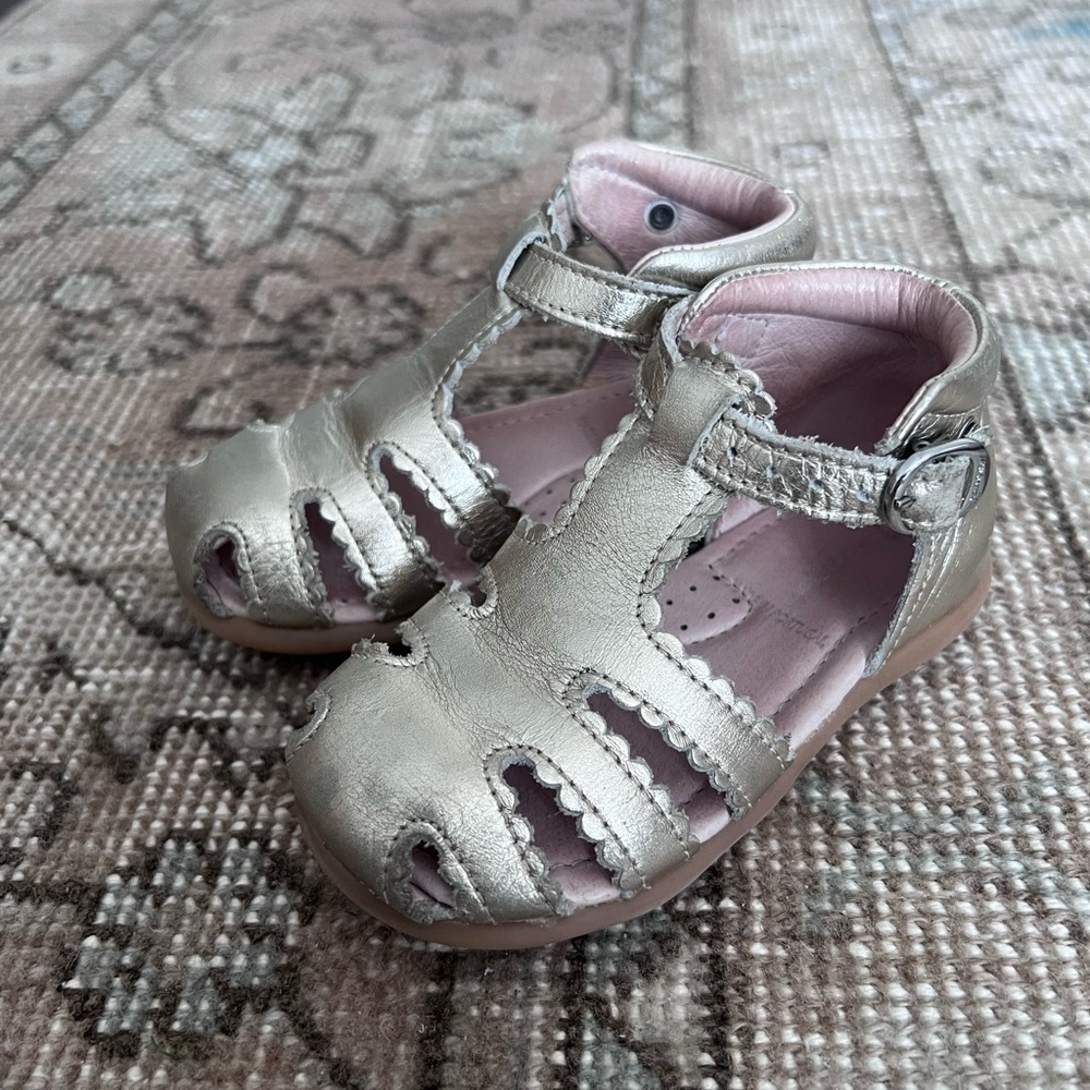 Jacadi Leather Gold Kids Sandals size 21